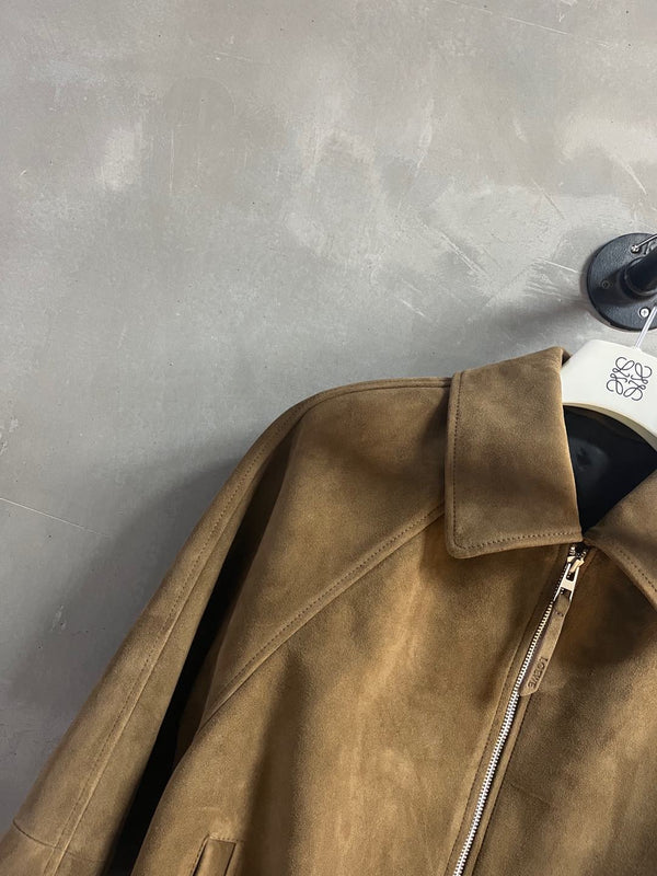 Loewe 2025 Leather Jacket Khaki Brown Cashmere