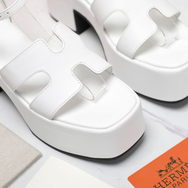 HM Jam 70 sandal In White Calfskin 120303