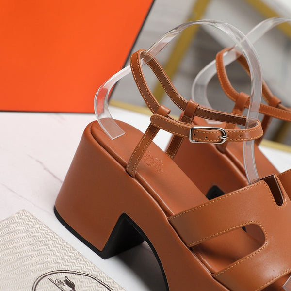 HM Jam 70 sandal In Brown Calfskin 120301