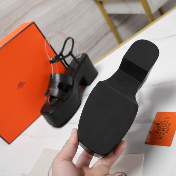 HM Jam 70 sandal In Black Calfskin 120305