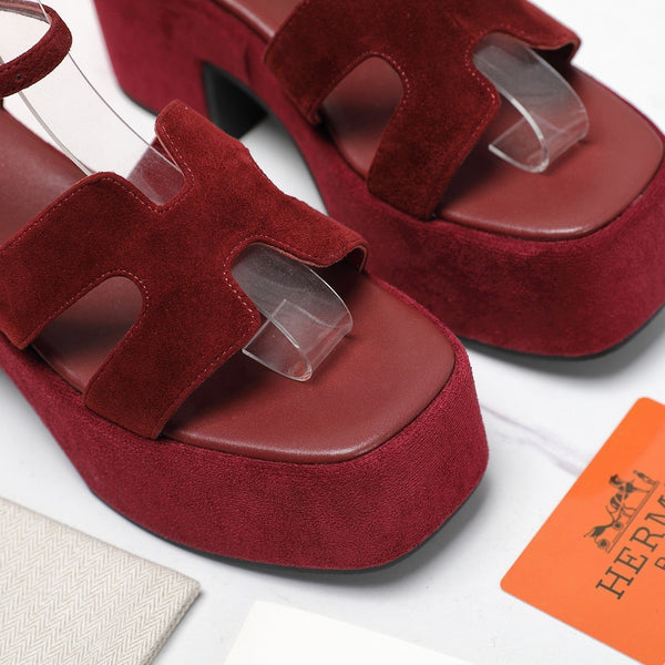 HM Jam 70 sandal In Burgundy Suede 120315