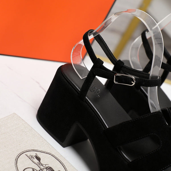 HM Jam 70 sandal In Black Velvet 120319