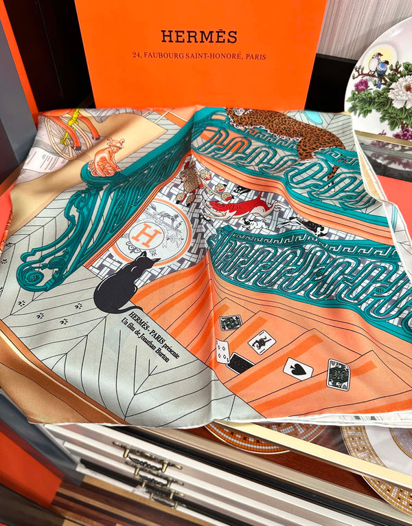 Mystere Au 24 Scarf 90 CM In Colorful Silk  293140