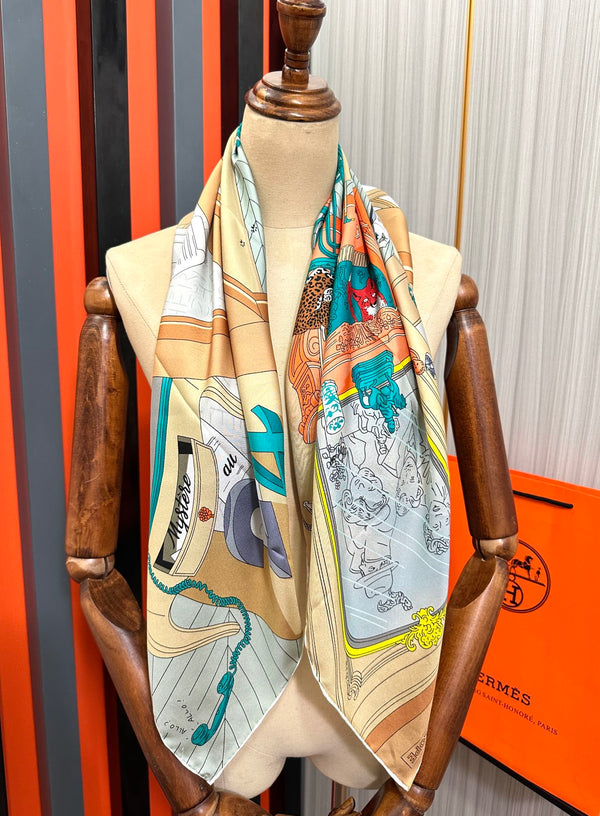 Mystere Au 24 Scarf 90 CM In Colorful Silk  293140