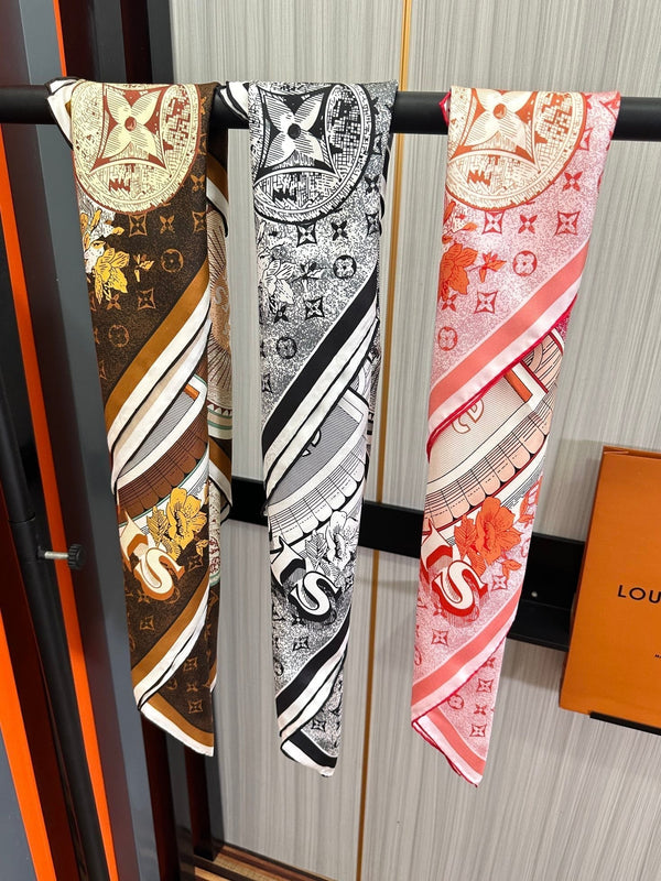 SQUARE SILK SCARF MALLES MERVEILLEUSES 90 CM BROWN 399995