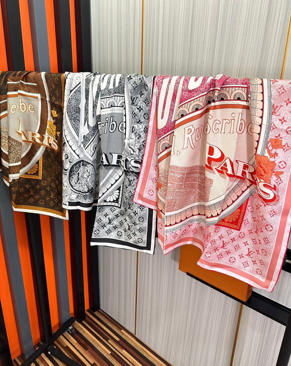 SCIARPA QUADRATA IN SETA MARVELOUS TRUNKS 90 CM NERO MIX BIANCO 399997