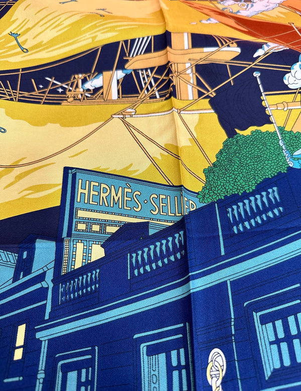 Sciarpa di seta Flagship 90 cm blu antracite colorata