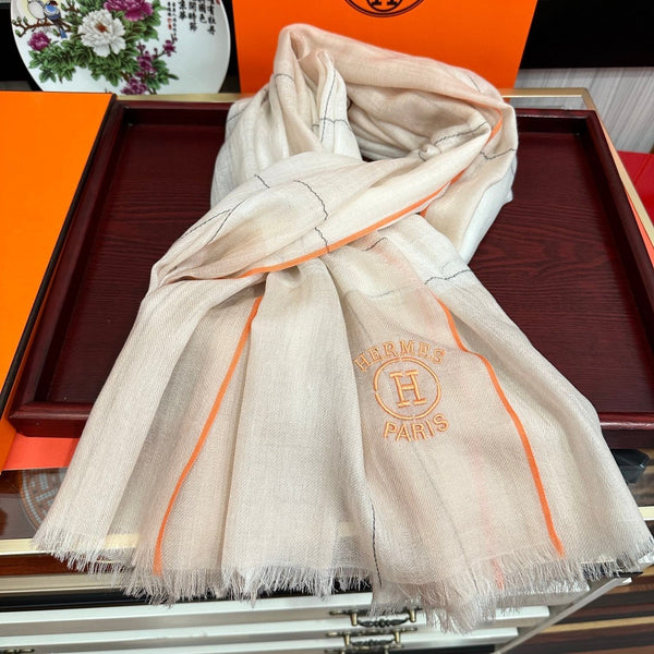 Scarf 90 Cm Beige Mix White Caro Cashmere