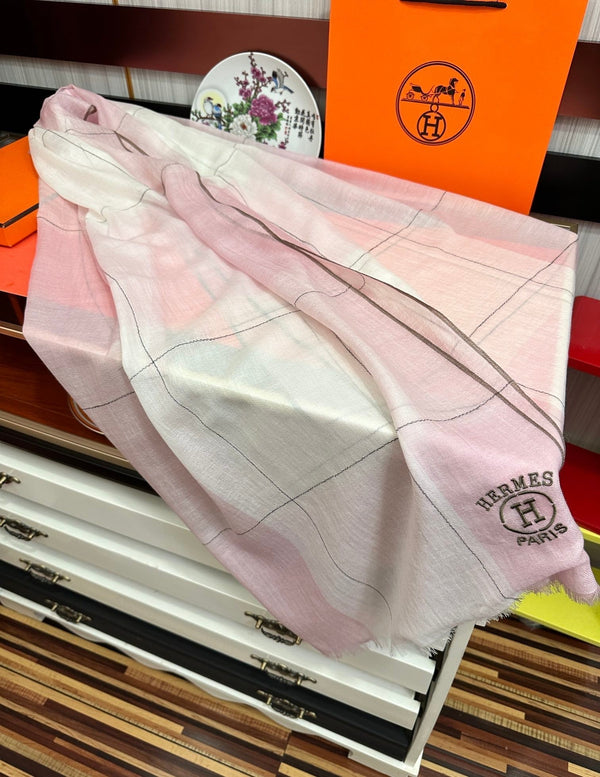 Scarf 90 Cm Pink Mix White Caro Cashmere