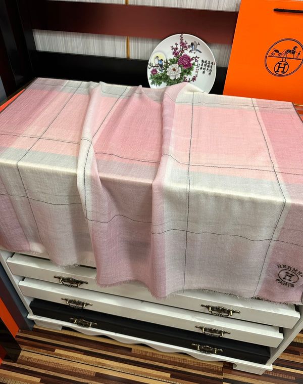 Scarf 90 Cm Pink Mix White Caro Cashmere
