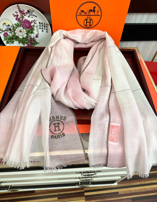 Scarf 90 Cm Pink Mix White Caro Cashmere