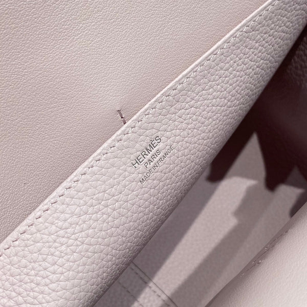 HALZAN 25 HANDLE BAG IN BABY PINK GRAINED CALFSKIN