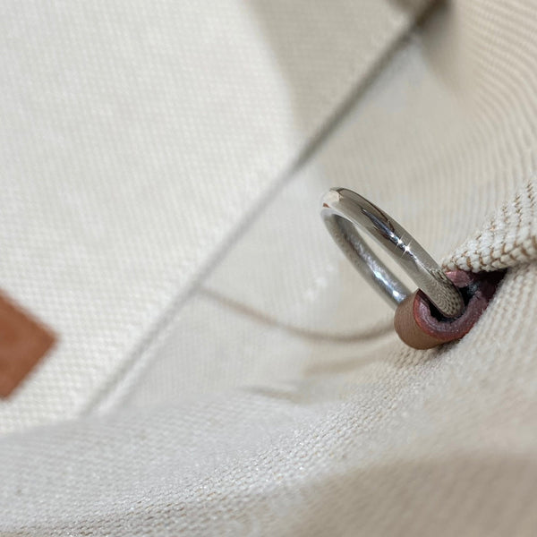 BORSA STEEPLE 28 IN TELA BEIGE E PELLE SWIFT MARRONE