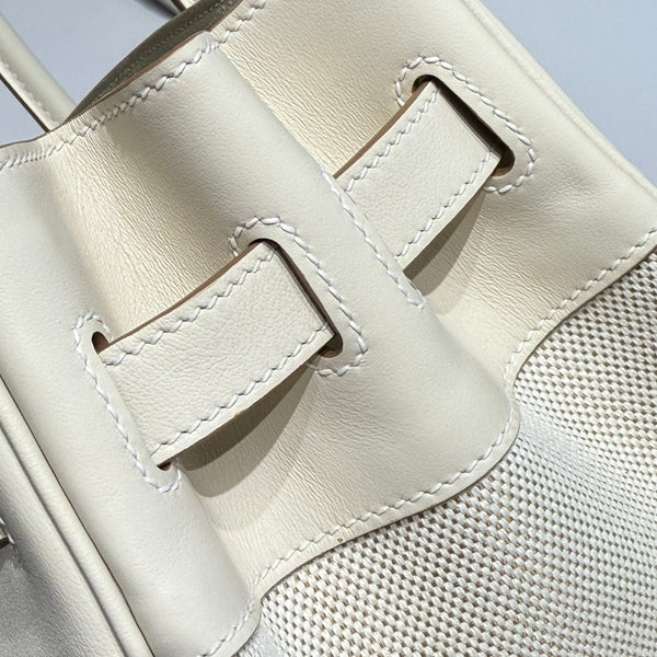 HM Birkin 30 Milkshake White Canvas with Swift Leather Silver Hardware 237310