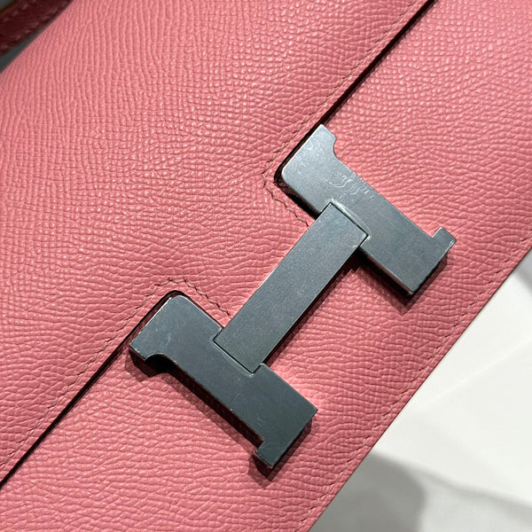 HM Constance Elan 24 Salmon Pink Epsom Silver Hardware 237347