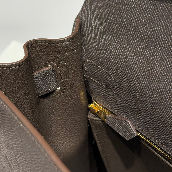 Hermes Kelly Bag Ebony Gold Epsom Leather