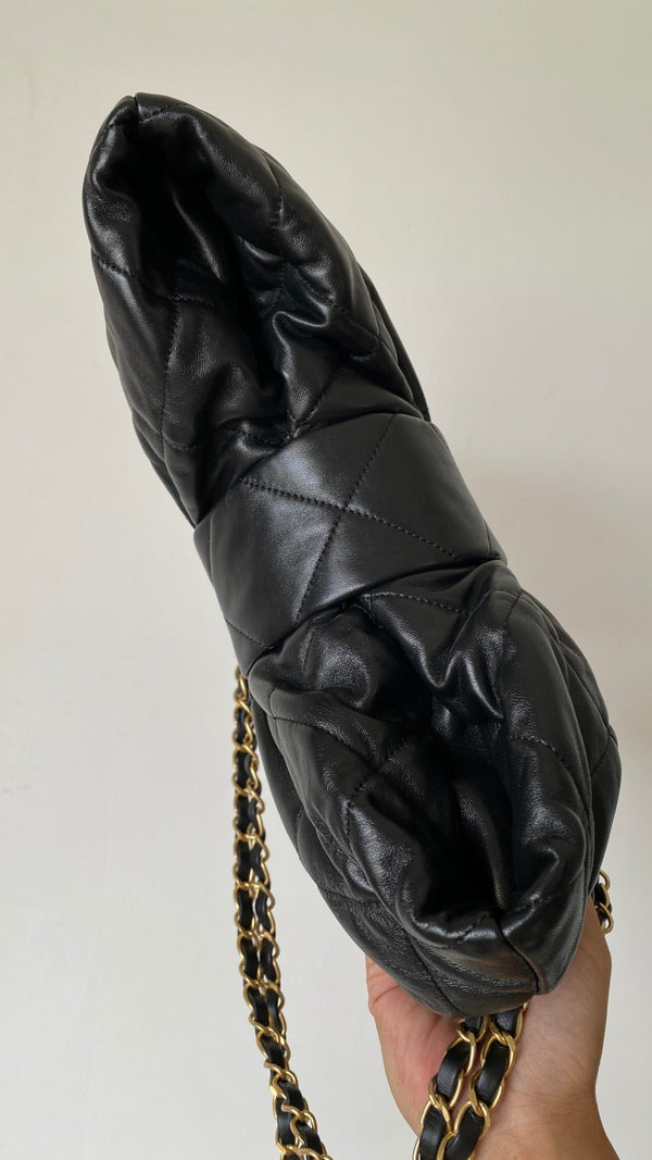 CC 25 AW Mini Bow Bag 38cm Black Shiny Lambskin