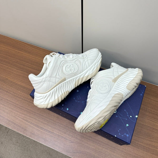 GG Ripple Leather Sneakers White
