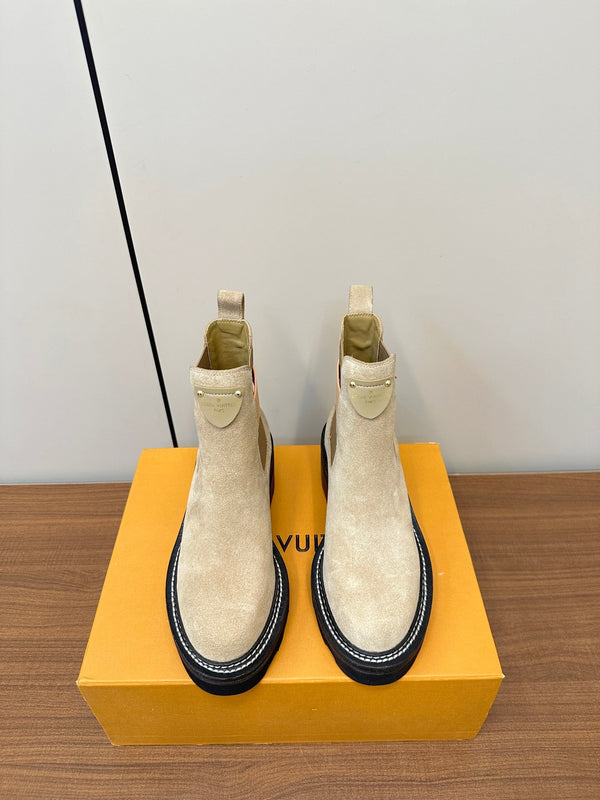 Stivaletto LV Beaubourg in pelle scamosciata beige