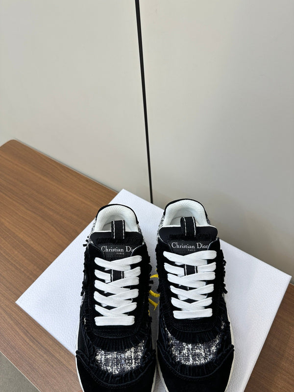 C'est Dior Sneaker In Black Suede And Tweed Fabric  989935