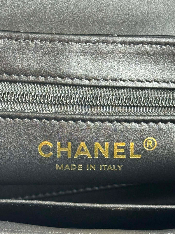 borsa shopper kelly nano cc 24a 19cm in pelle di agnello nera