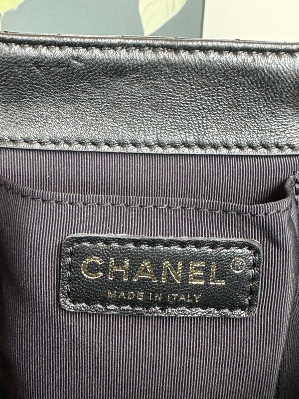 duma backpack 22cm black lambskin light gold hardware