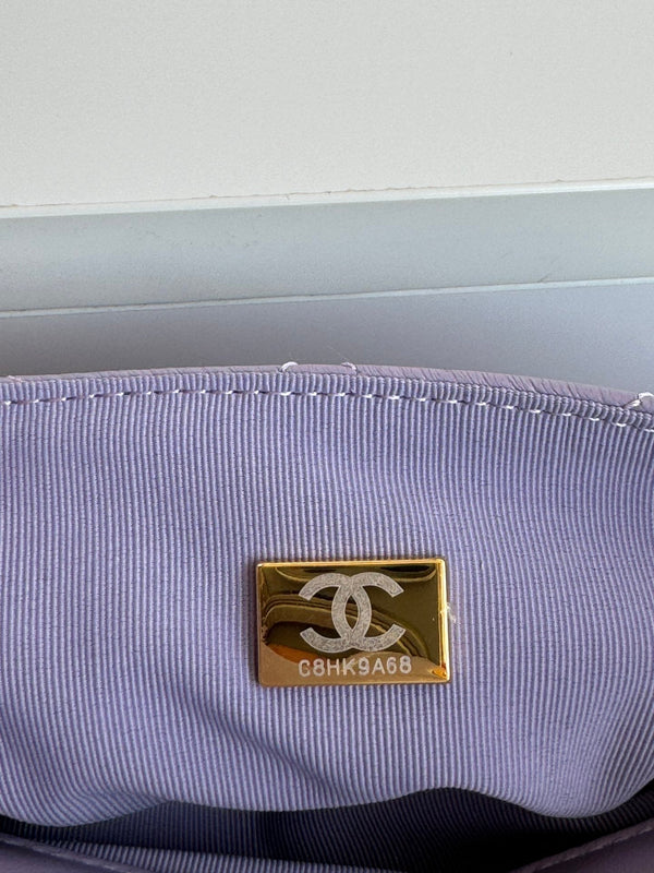 CC 23C Small Hobo Bag 21.5 Violet Lambskin Gold Hardware