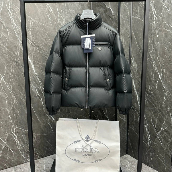 Prada 25 Down Jacket Black And Grey Polyester 291391