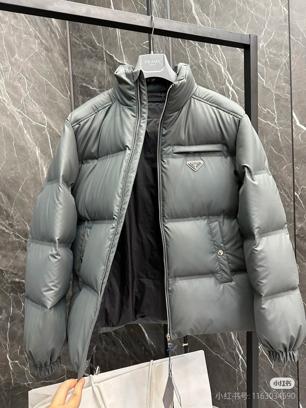 Prada 25 Down Jacket Black And Grey Polyester 291391