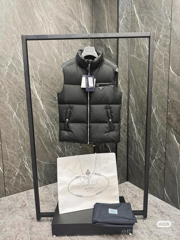 Prada 25 Vest Black And Grey Polyester 291392