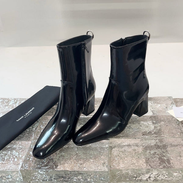 YSL 25 Short Boot Black Cowhide 522265