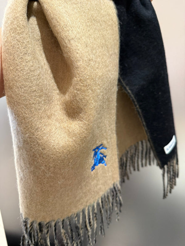 REVERSIBLE SCARF 180 CM IN BROWN MIX BLACK CASHMERE 407412