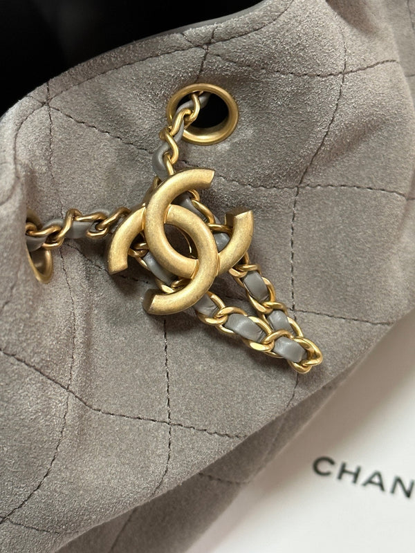 CC 25C Borsa Hobo 30cm Pelle Scamosciata Grigio Caldo 243557