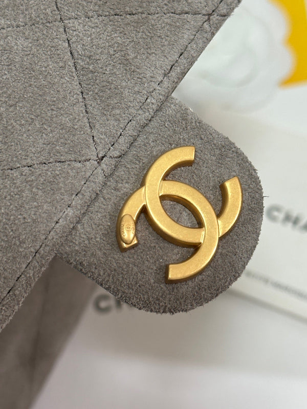 CC 25C Borsa Hobo 30cm Pelle Scamosciata Grigio Caldo 243557