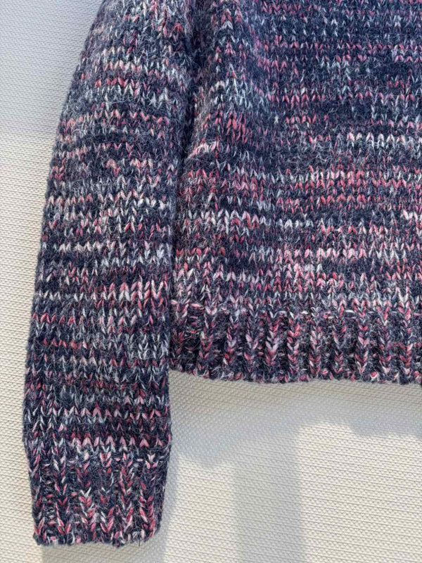 Miu Miu 25 Twisted Snowflake-colored Round-neck Sweater Multicolor Cashmere