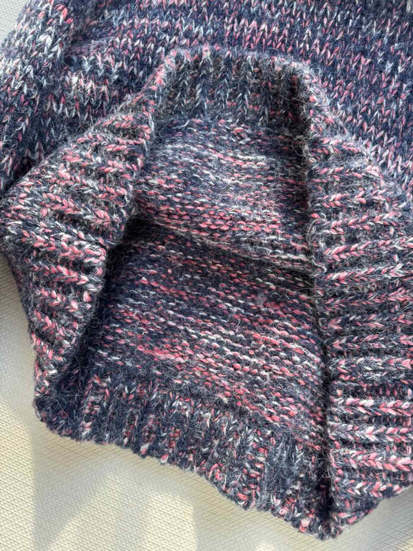 Miu Miu 25 Twisted Snowflake-colored Round-neck Sweater Multicolor Cashmere