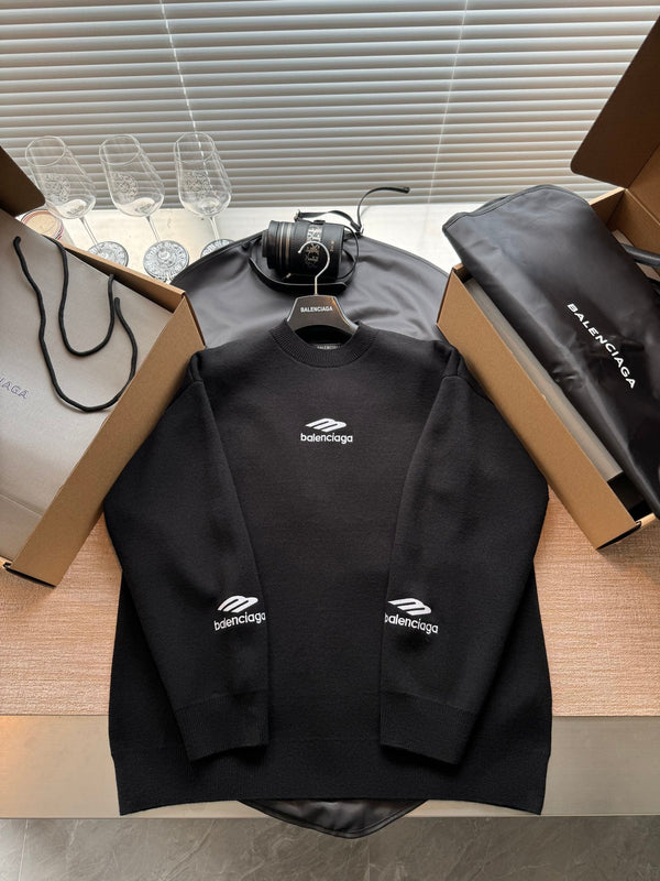 Maglione Balenciaga 25 in lana nera 0017