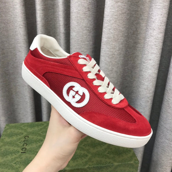 GG INTERLOCKING G SNEAKER CHERRY SUEDE