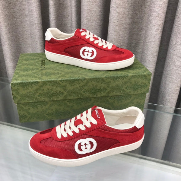 GG INTERLOCKING G SNEAKER CHERRY SUEDE