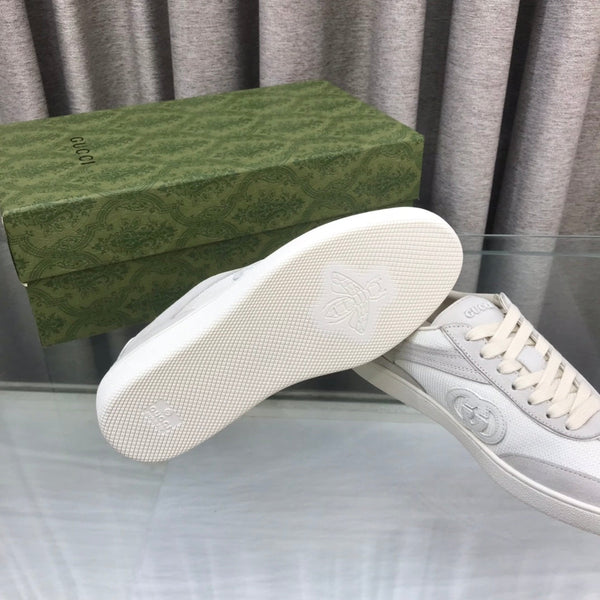 SNEAKER GG INTERLOCKING G IN CAMOSCIO GRIGIO CHIARO