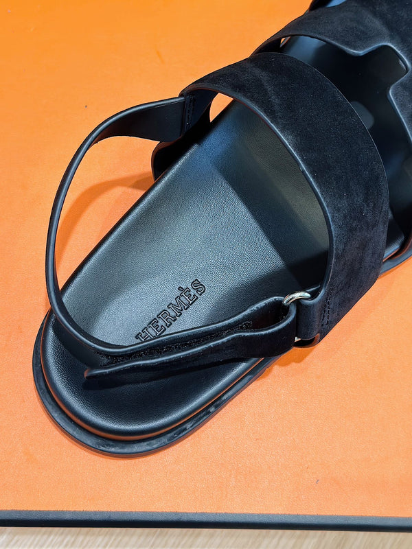 SANDALO HM GENIUS IN CAMOSCIO NERO