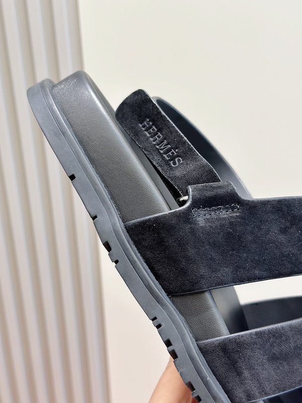 SANDALO HM GENIUS IN CAMOSCIO NERO