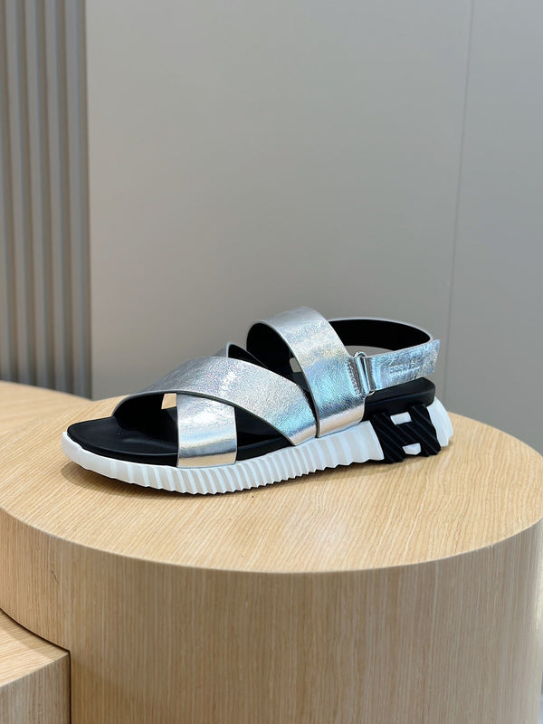 HM ELECTRIC SANDAL SILVER CALFSKIN