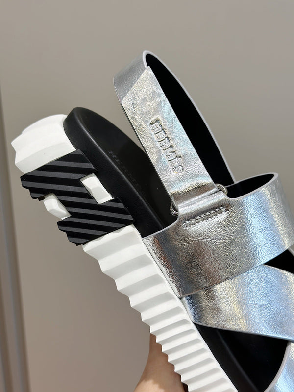 HM ELECTRIC SANDAL SILVER CALFSKIN