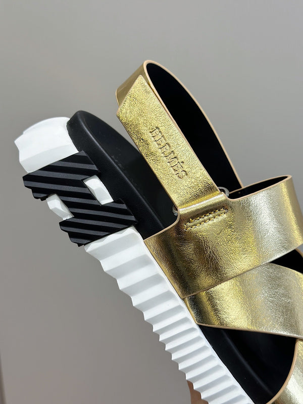 HM ELECTRIC SANDAL METALLIC GOLD CALFSKIN