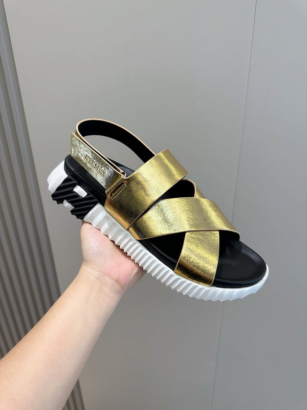 HM ELECTRIC SANDAL METALLIC GOLD CALFSKIN