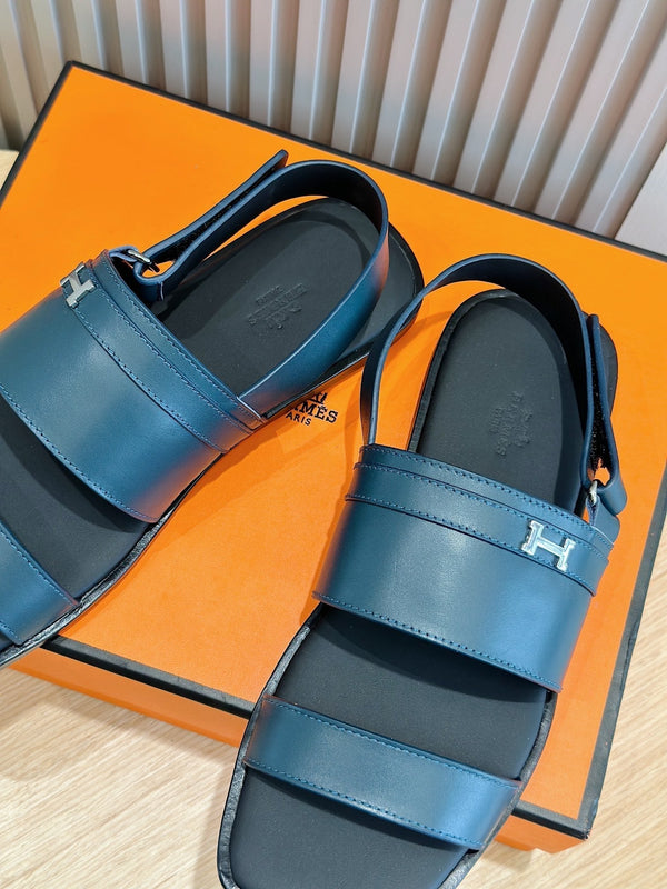 HM HENRIO FLAT SANDAL AEGEAN CALFSKIN