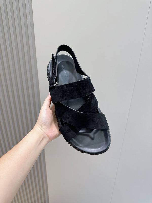 HM ELECTRIC SANDAL BLACK SUEDE AND CALFSKIN