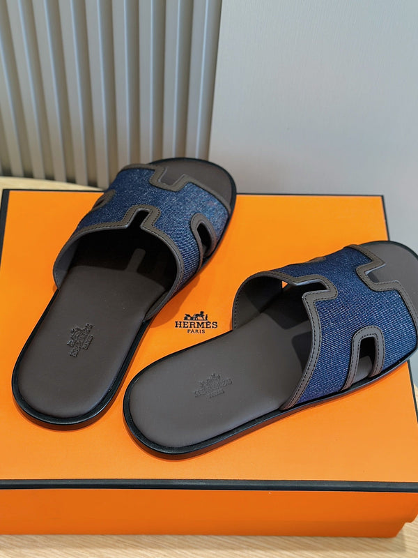 HM IZMIR SANDAL DENIM AND GRAY FABRIC