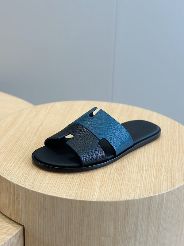 HM IZMIR SANDAL DENIM AND NAVY CALFSKIN